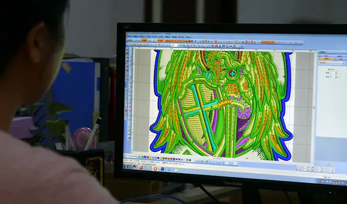 Embroidery patch produced