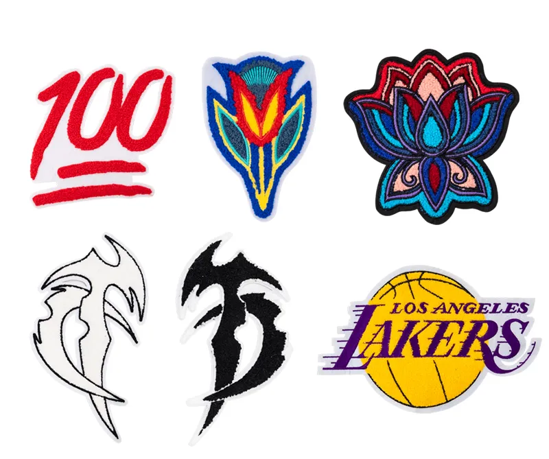 Premium 3D Chenille Embroidery Patches – Retro Lettering & Logo Designs