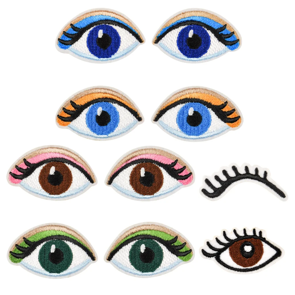 Flat Embroidery Eyes Patch - Enhance Your Apparel with Detailed Stitching