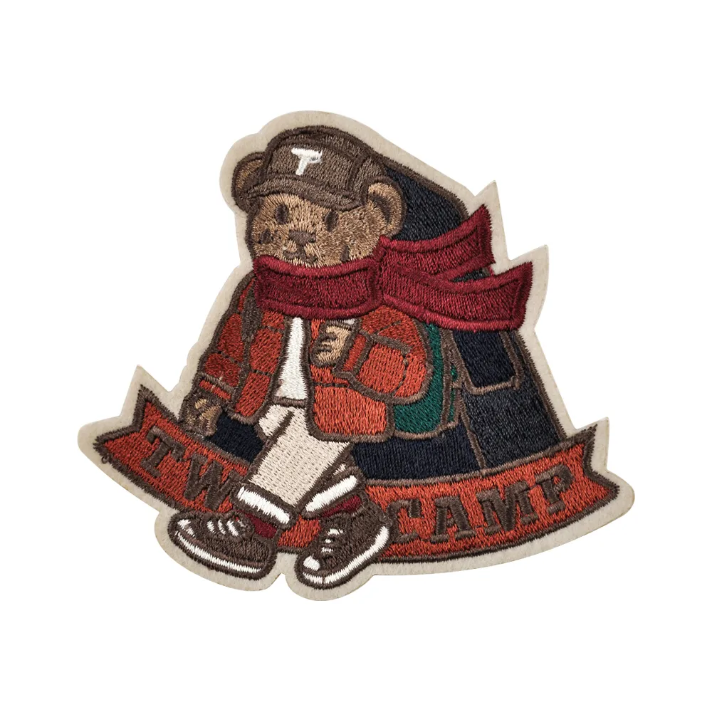 Traveling Bear Flat Embroidery Patch - Unique Design - Image 8