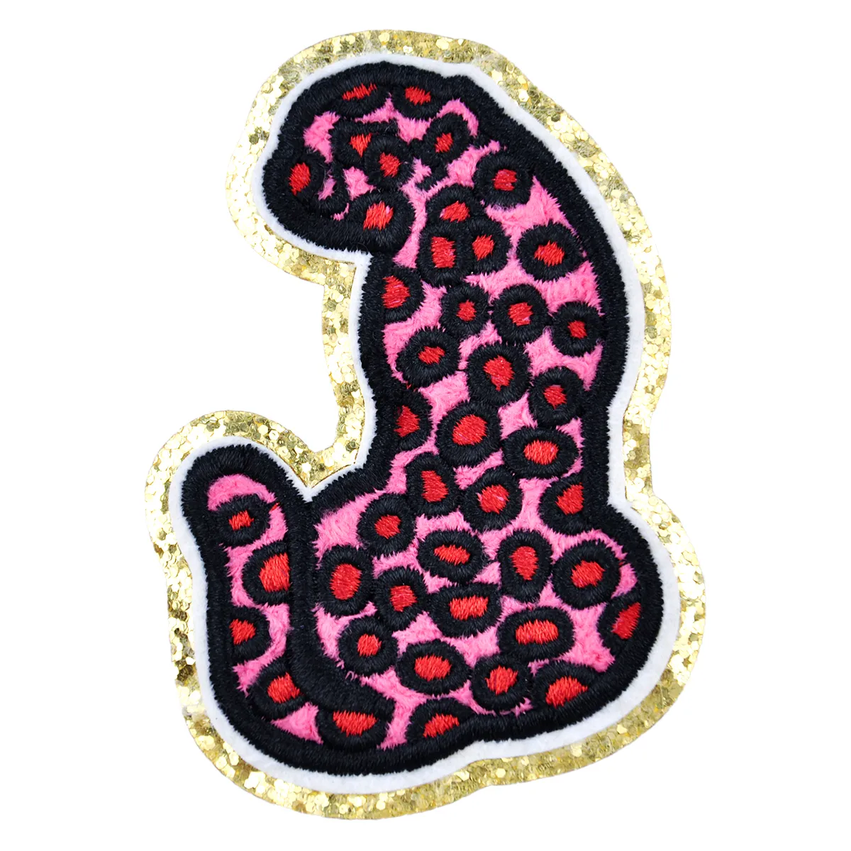 Gold-Edged Pink Towel Embroidery - Luxurious and Elegant Touch