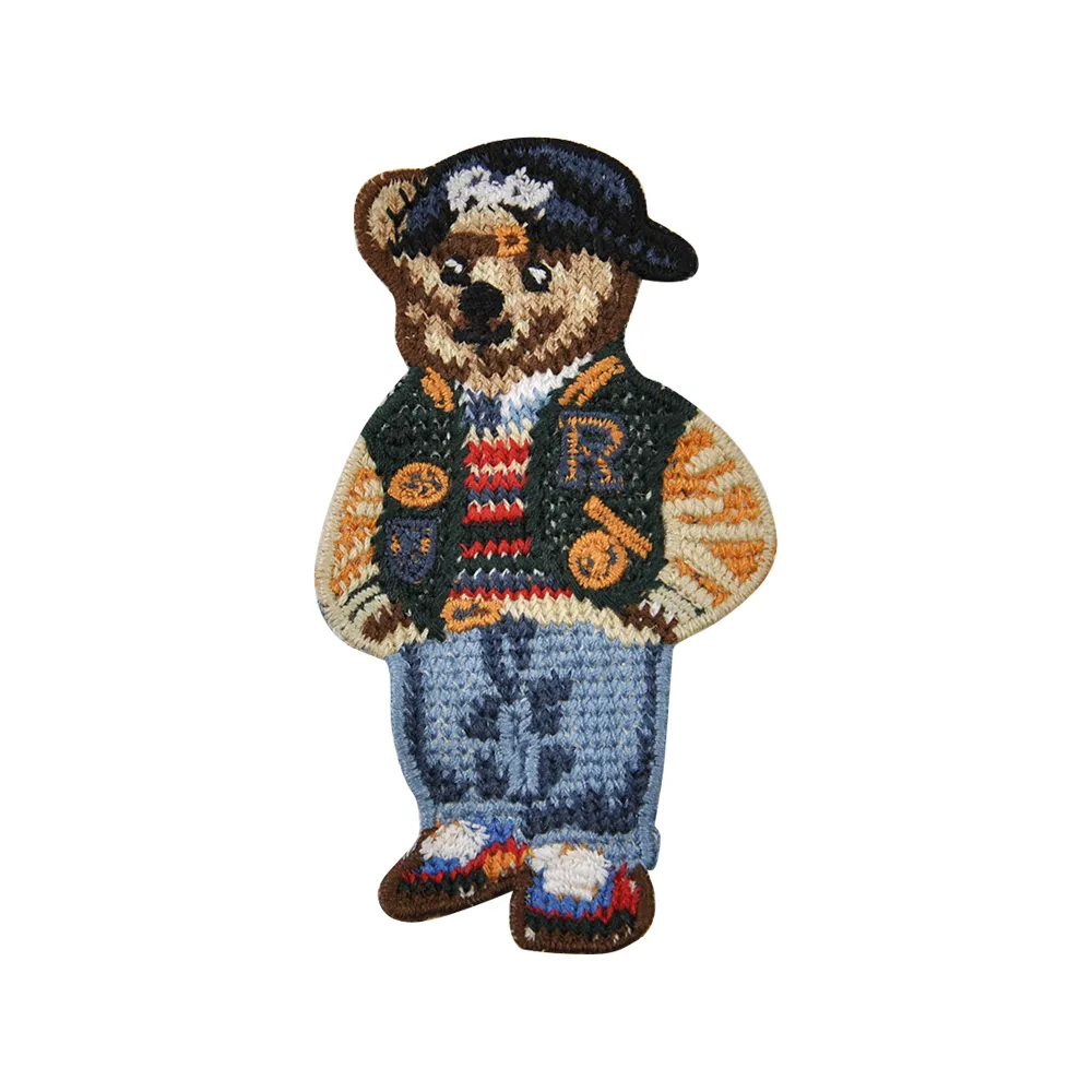 Traveling Bear Flat Embroidery Patch - Unique Design - Image 7