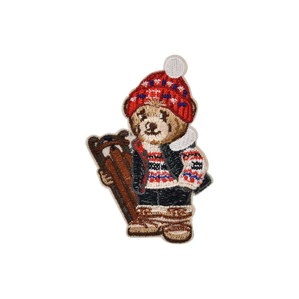 Traveling Bear Flat Embroidery Patch - Unique Design - Image 6