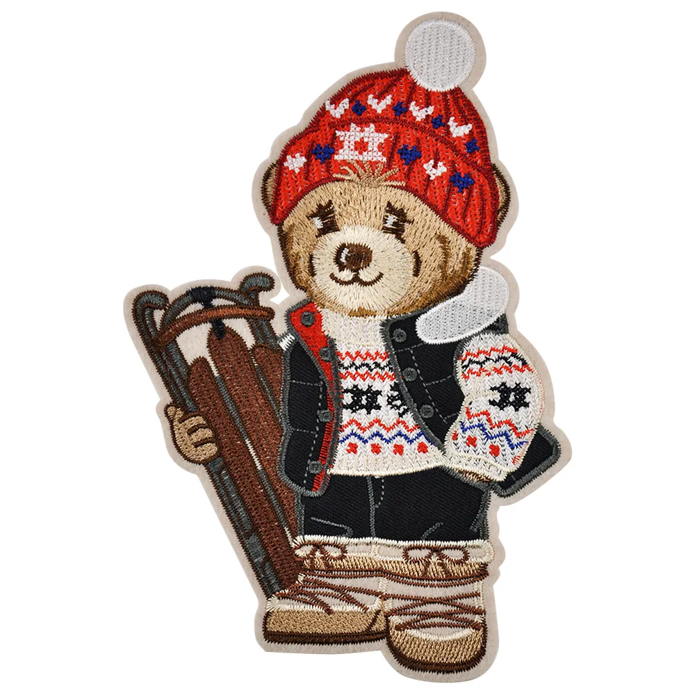 Traveling Bear Flat Embroidery Patch - Unique Design