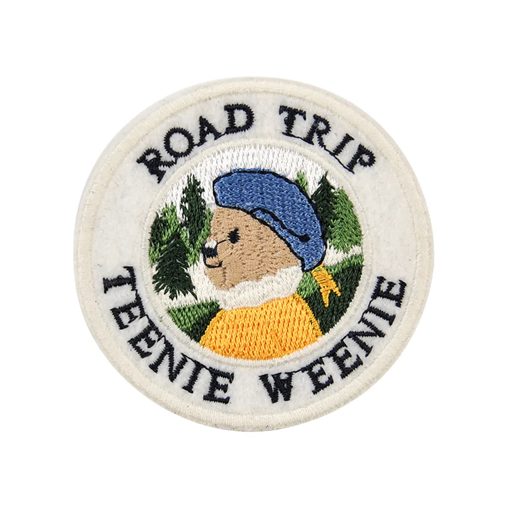 Traveling Bear Flat Embroidery Patch - Unique Design