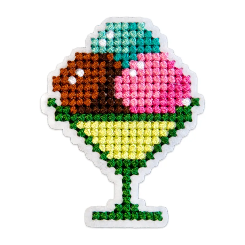 Flat Embroidery Kit for Sweet Pixel Art Designs