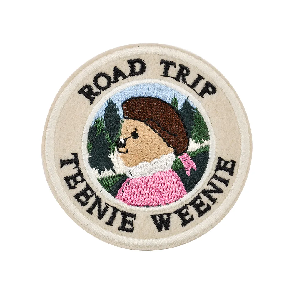 Traveling Bear Flat Embroidery Patch - Unique Design - Image 2